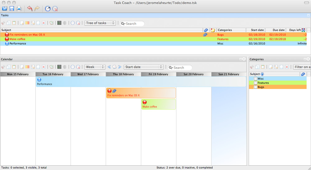 Task Coach Task Manager | ToDo List Software | Win, MacOS, Linux | DVD