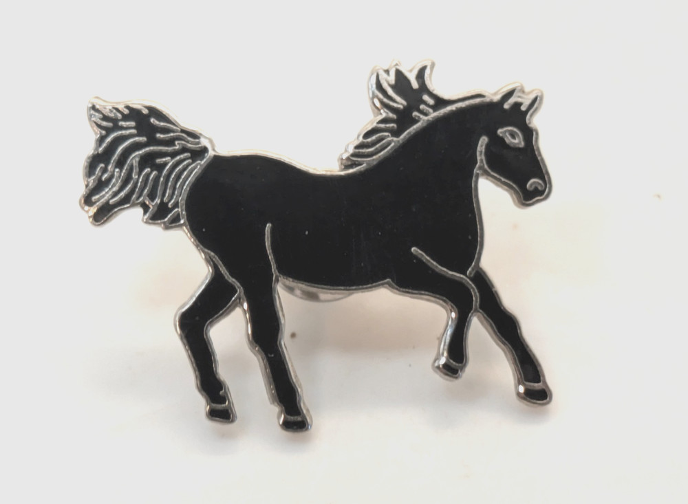 Black Horse Galloping Lapel Pin