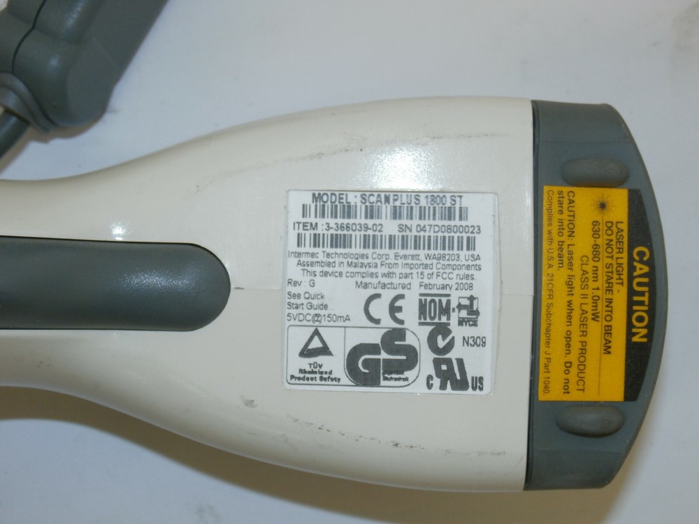 Intermec Scanplus 1800ST Handheld Barcode Scanner 3-366039-02, Qty 2