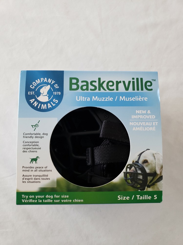 Baskerville Ultra Muzzle for Dogs, Size 5 Black Comfortable dog friendly design