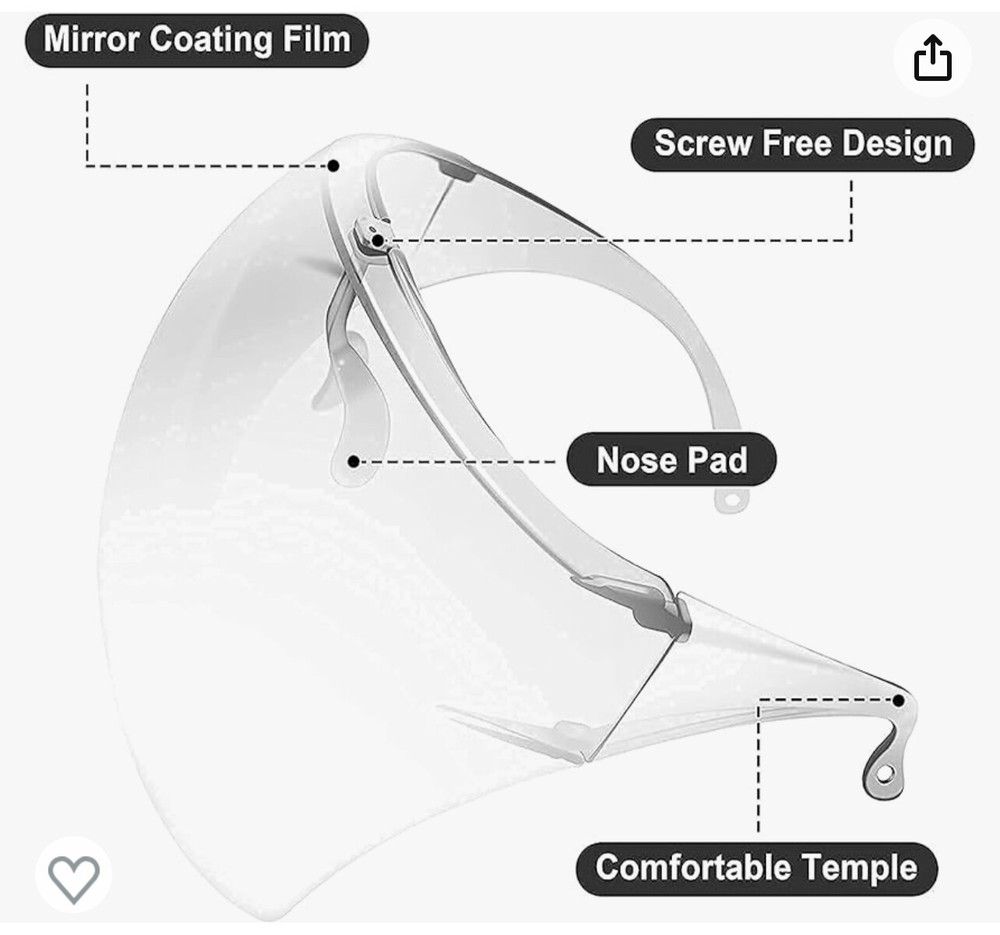 "FULL MASK" Shield Mirror GRADIENT Women OVERSIZED FULL FACE SHIELD CLEAR