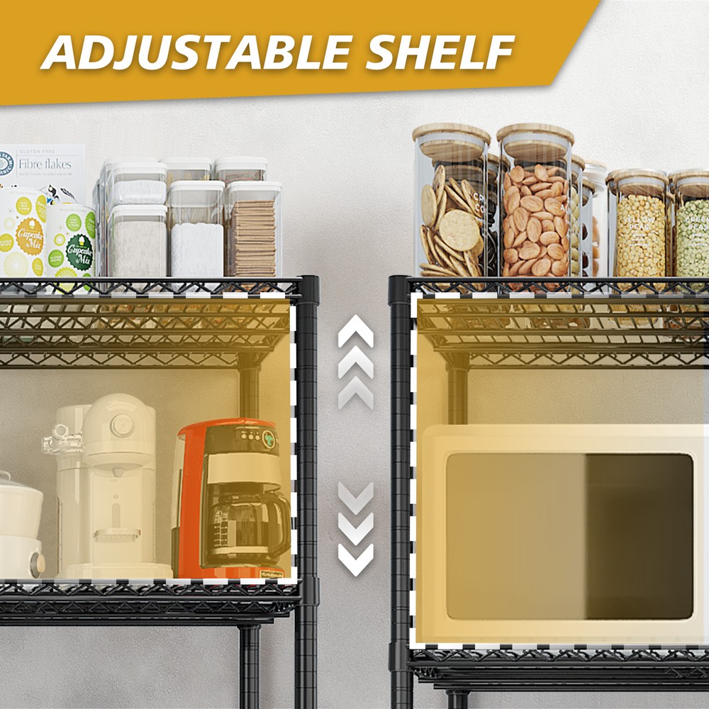 65"H Wire Rolling Shelving Unit on Wheels Adjustable Storage Rolling Wire Rack