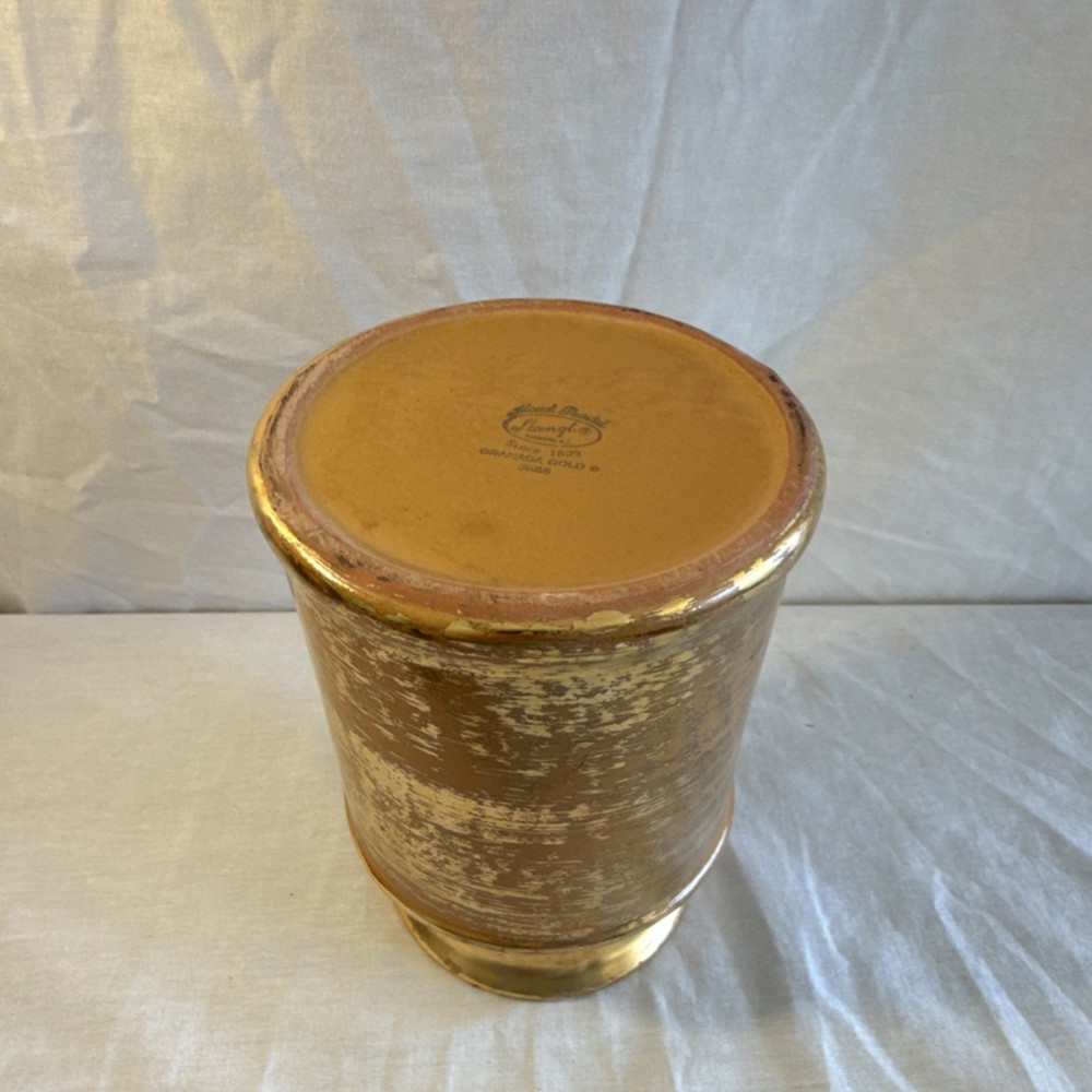 Gold Ceramic Cylinder-shaped Vase