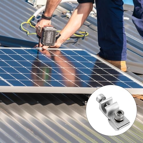 16 Pcs Solar Panel Grounding Lugs, Stainless Steel, Silver, Mount Bracket,