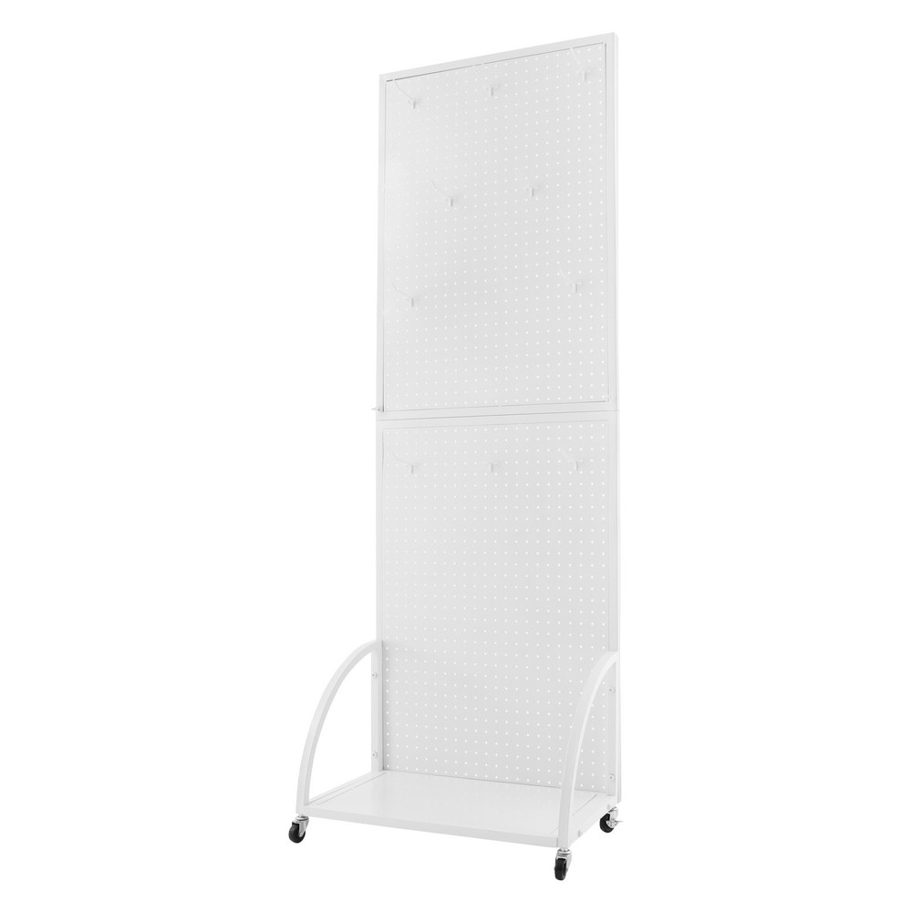 Durable Mobile Pegboard Display Stand with Wheels for Retail & Tools
