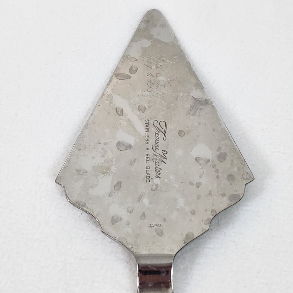 Treasure Masters Engraved Scrolls Wedding Cake Server Spatula Stainless JAPAN