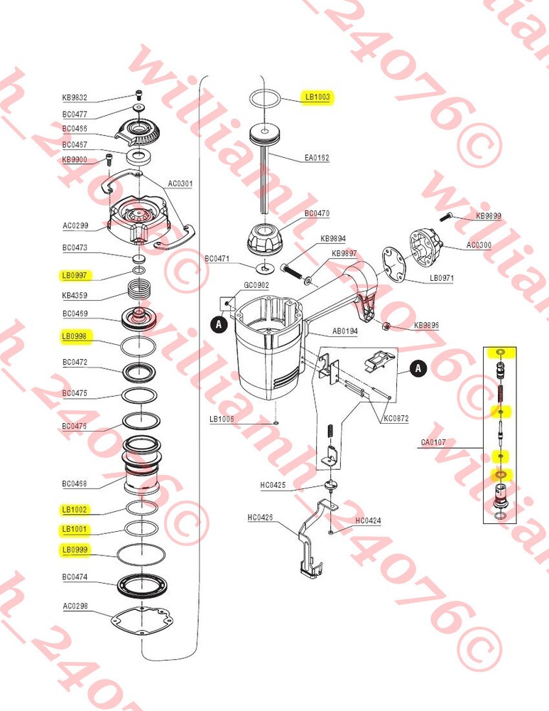 Senco RoofPro 450 O-ring rebuild kit