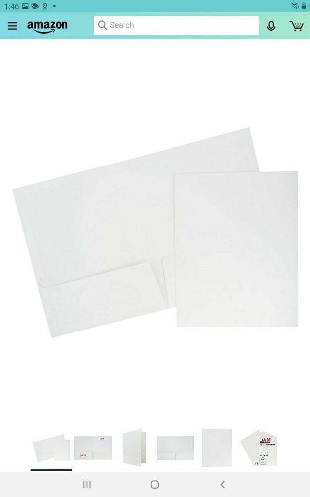 Jam Paper Laminated Two Pocket Glossy Folders - Blue - 6/Pack