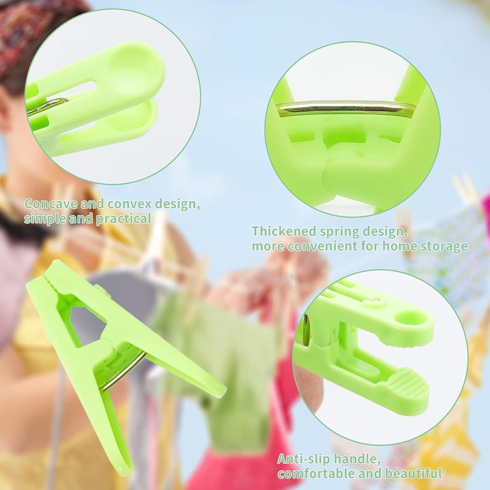 Colored Clothespins 110 PCS 2 Inch Plastic Windproof Clips for Laundry Use