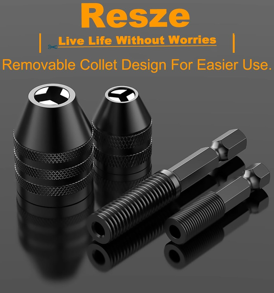 Keyless Drill Chuck Adapter - 3Pcs Drill Chucks for Impact Driver, 1/4' Hex S...