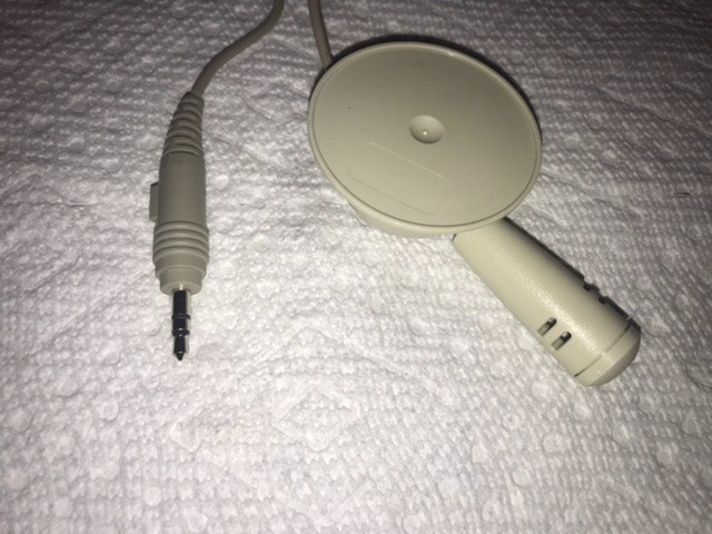 Vintage Compact Computer Microphone W/ Stand 3.5mm plug tested / working