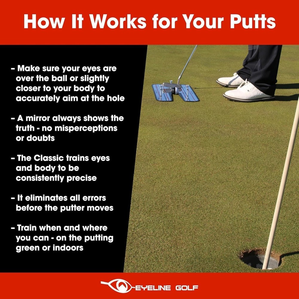 Portable Alignment Mirror for Golf - Perfect Your Stroke and Technique!