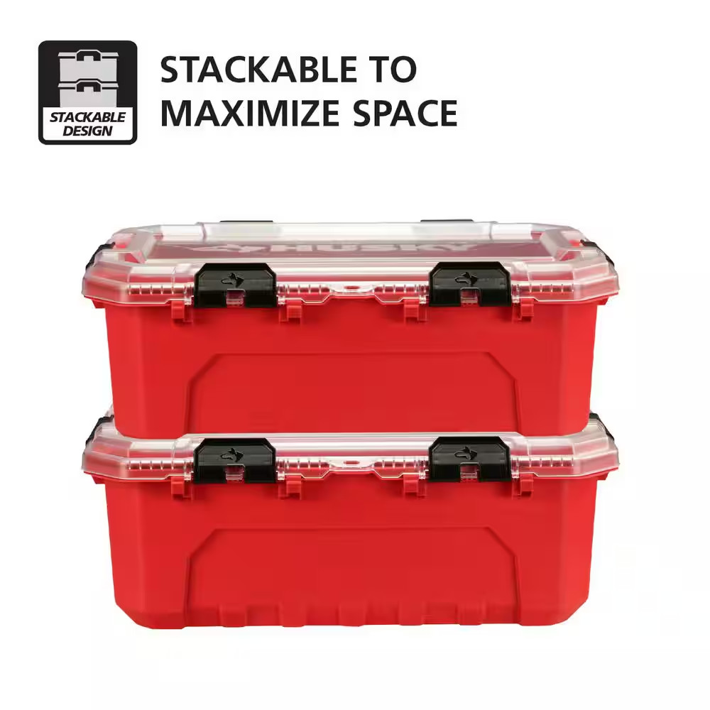 12 Gal. Professional Heavy Duty Waterproof Stackable Plastic Storage Container w