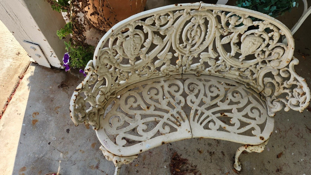Antique Wrought Iron Bench