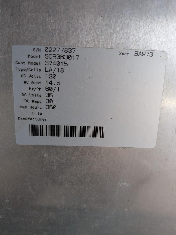 tennant lestronic charger 36V