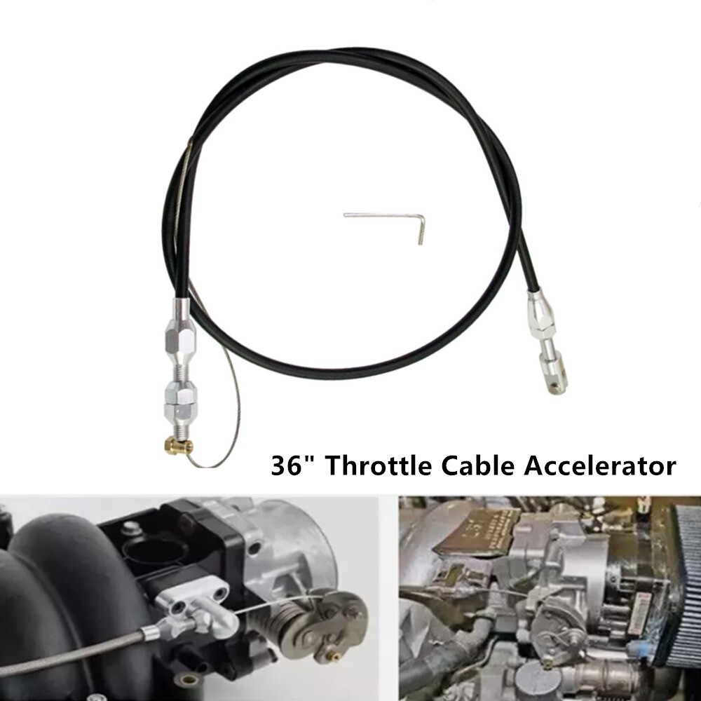 36" Black Adjustable Auto Modified Throttle Cable Accelerator Cable Universal