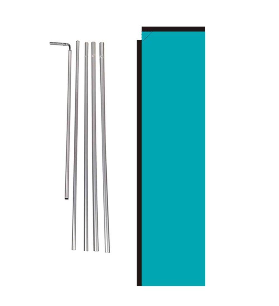 Solid Teal Colored 15' Advertising Rectangle Feather Banner Flag w/ pole+spike