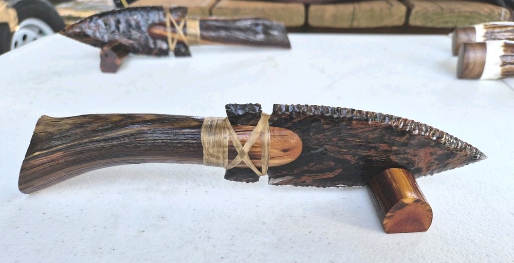 Triple Flow Obsidian Knifes, Flint Knapping, ENTIRE COLLECTION !