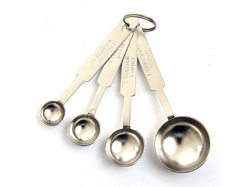 Stainless Steel 4 pcs Measuring Spoon Set Silver