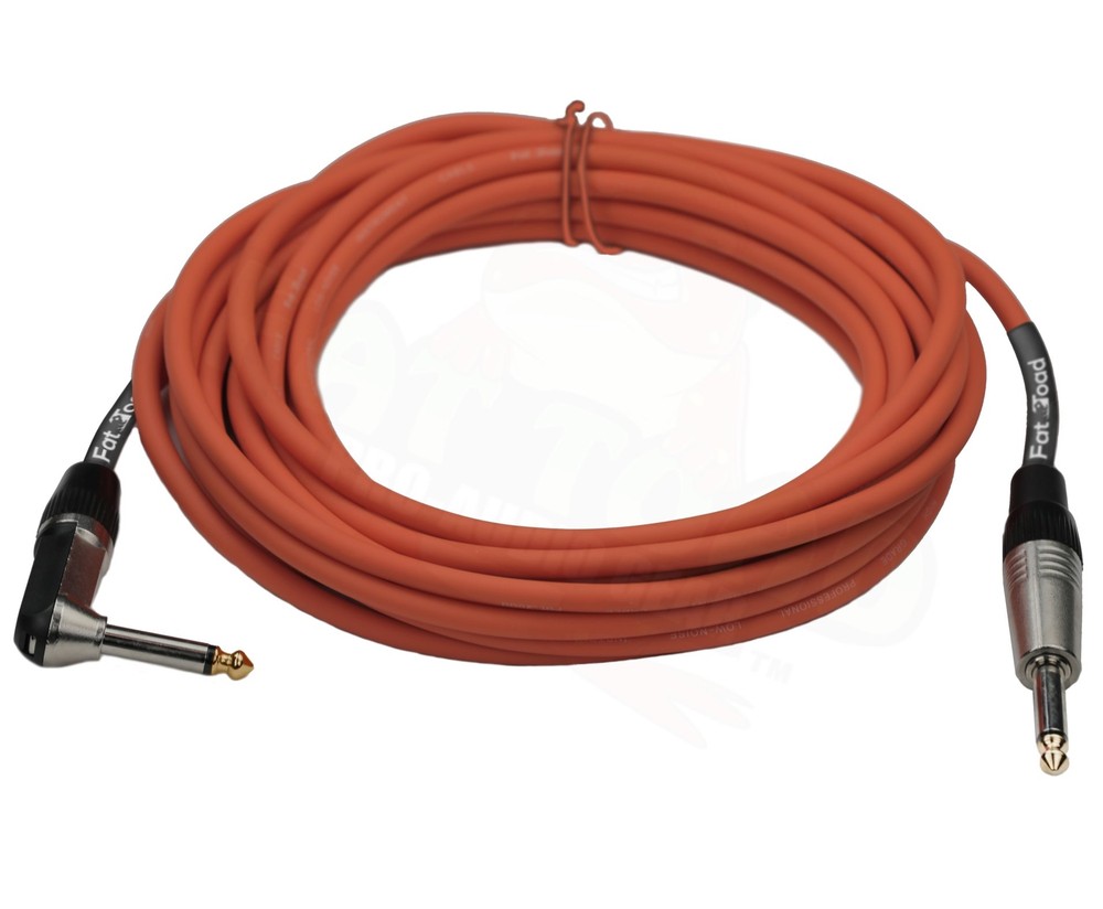 FAT TOAD Guitar Cables Right Angle 20FT 1/4 Jack Cords Instrument Speaker Wires