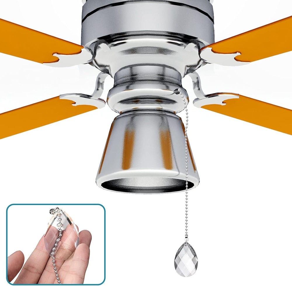 2PCS Ceiling Fan Pull Chains, Premium Fan Pull Chain with 20-inches Extension Ch