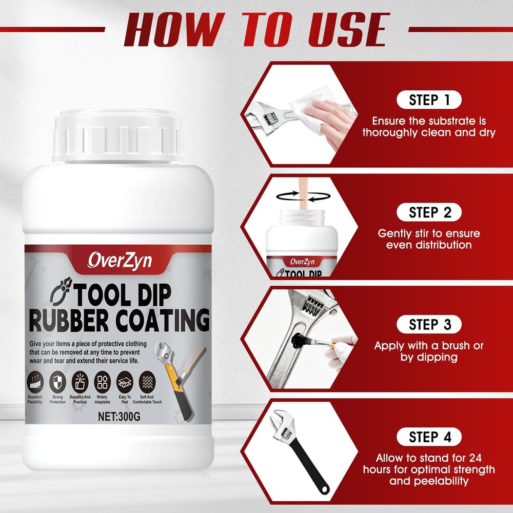 10.5oz Rubber Dip for Tools, Tool Dip Rubber Coating, Tool Handle Dip Coating...