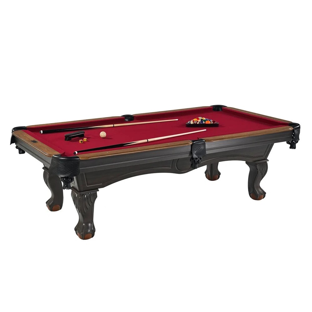 Pool Table (8 ft.) (Dark Brown/Red)