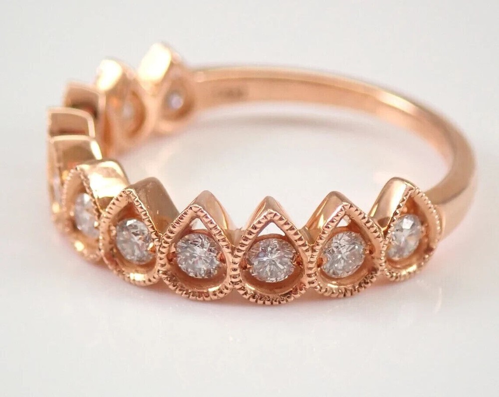 1Ct Lab Created Diamond Round Stackable Wedding Band Ring 14K Yellow Gold Plated