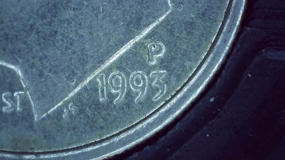 1993 P Dime error DDR and misaligned die