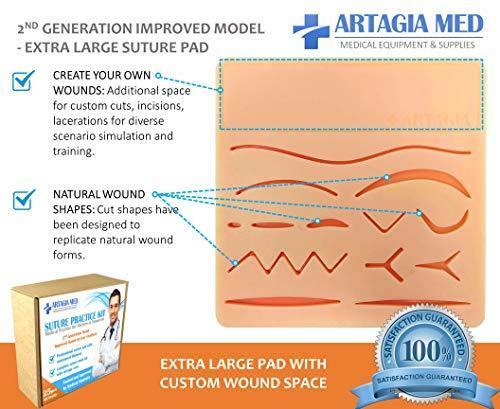 Complete Suture Practice Kit for Suture Training, Including Large Silicone