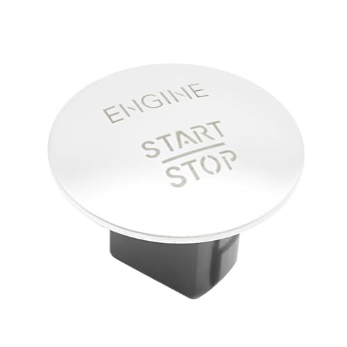 Car Keyless Start Stop Push Button Engine Ignition Switch Cover Silver