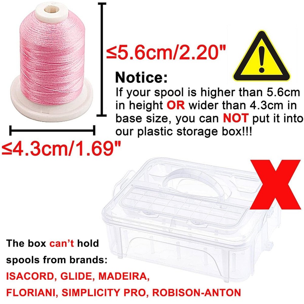 New brothread 2 Layers Stackable Clear Storage Box/Organizer for 2