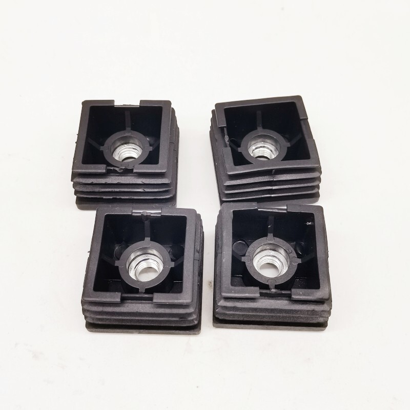4Pcs 1.5"x1.5" Caster Insert with Thread, Square M8 Thread for Furniture
