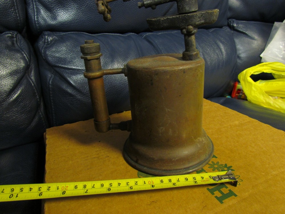 Vintage Antique Turner Brass Soder Torch Gas Blow Torch (7)