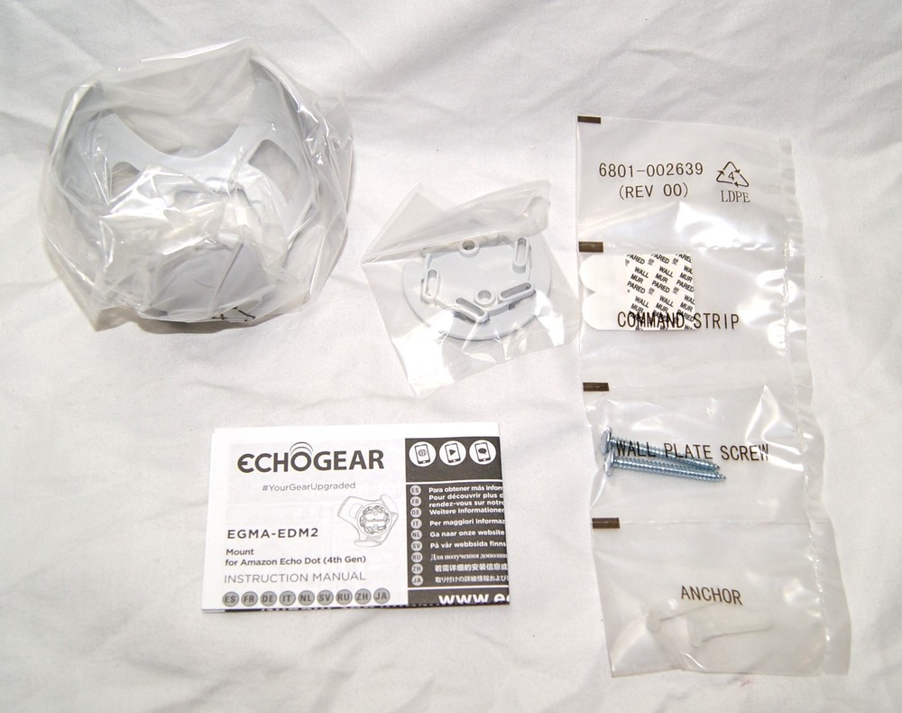 echogear mount for amazon echo dot 4th generation white egma-edm2-w2