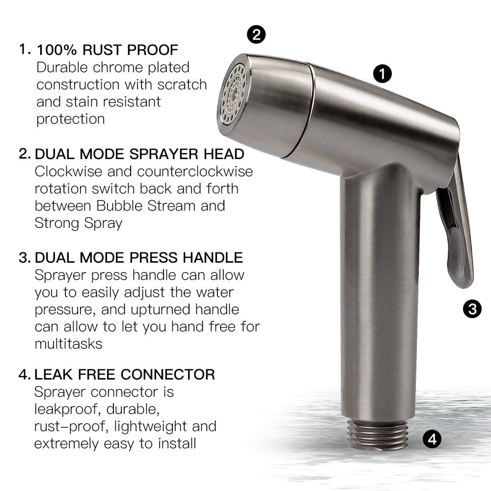 Houtingmaan Kitchen Sink Sprayer,Dual Function Kitchen Side Sprayer with Adju...