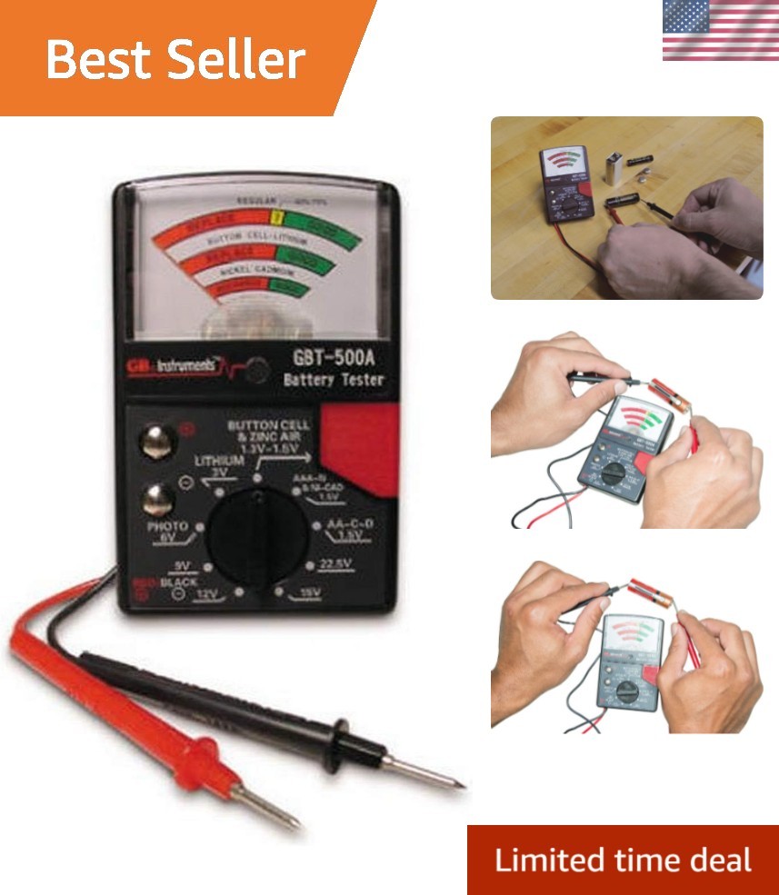 Multi-Range Analog Battery Tester - Efficient Voltage Measurement for Home Use