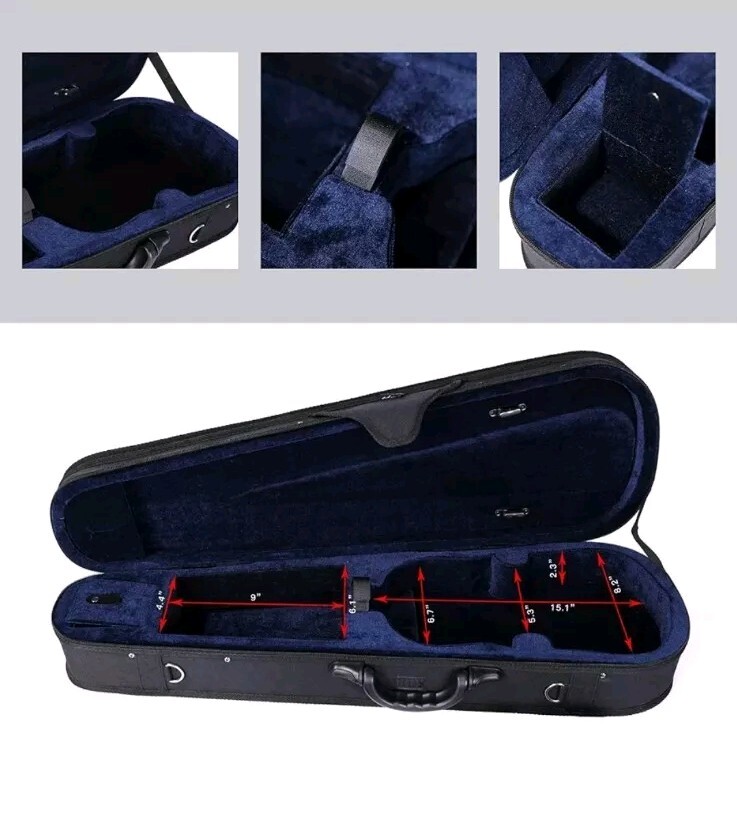ADM 4/4 Full Size Beginner Violin Hard Case Basic Professional Triangular Shape