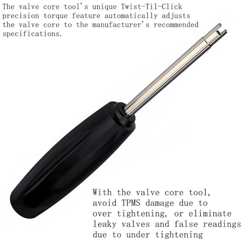 4 Pieces Valve Core Torque Tool, Avoid TPMS 4Pcs Valve Core Torque Tool（Black）