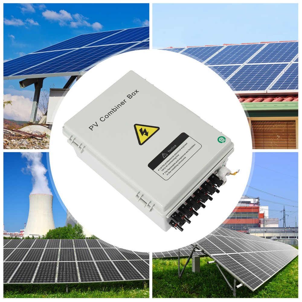 6 String Solar PV Combiner Box 15A Circuit Breaker for Solar Panel Plastic