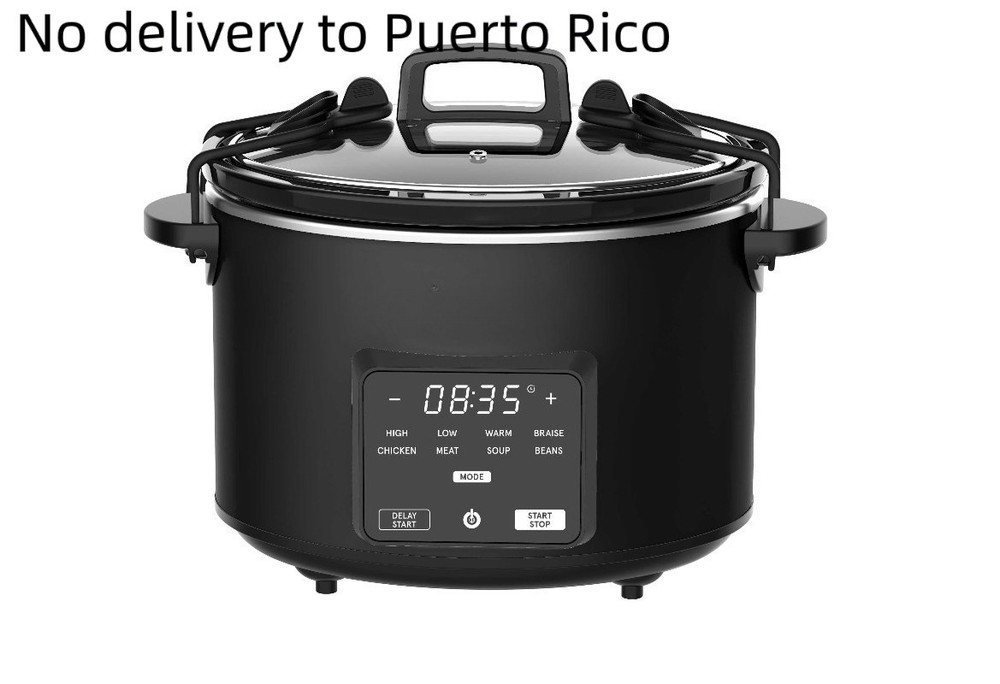 Slow Cooker 4.5 Qt, Programmable, Digital & Auto Keep Warm, Black