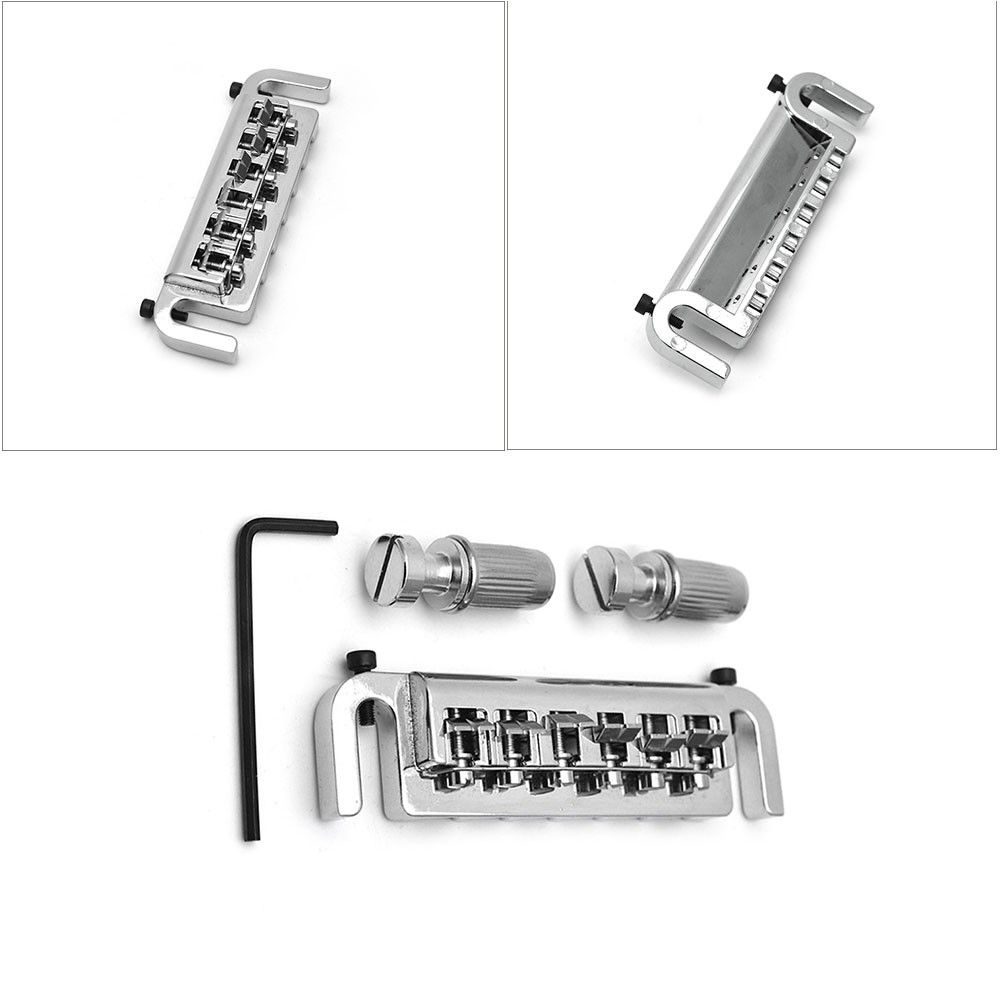 Flexible Wraparound Bridge Tailpiece Sets for Les Paul LP SG Solid-body Chrome