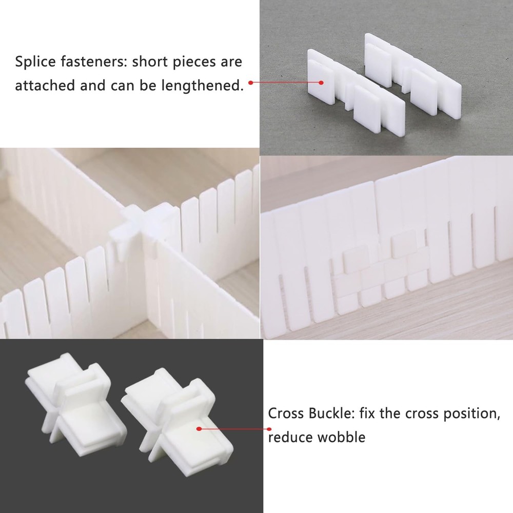 22 Pack Drawer Divider Clips Holder Plastic Mount Fixing Buckle Corner Angle ...