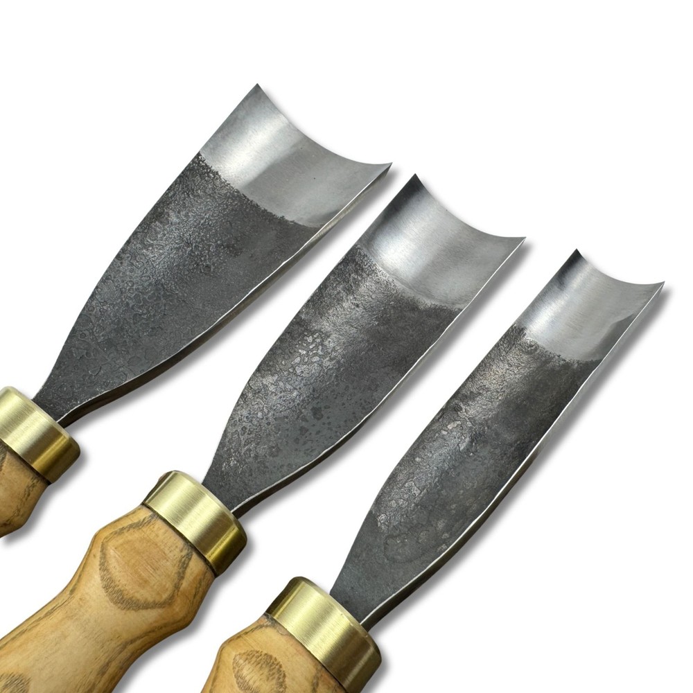 Wood Carving Gouges Hand Forged Carbon Steel Spoon Bowl Carving Tools Ash Handle