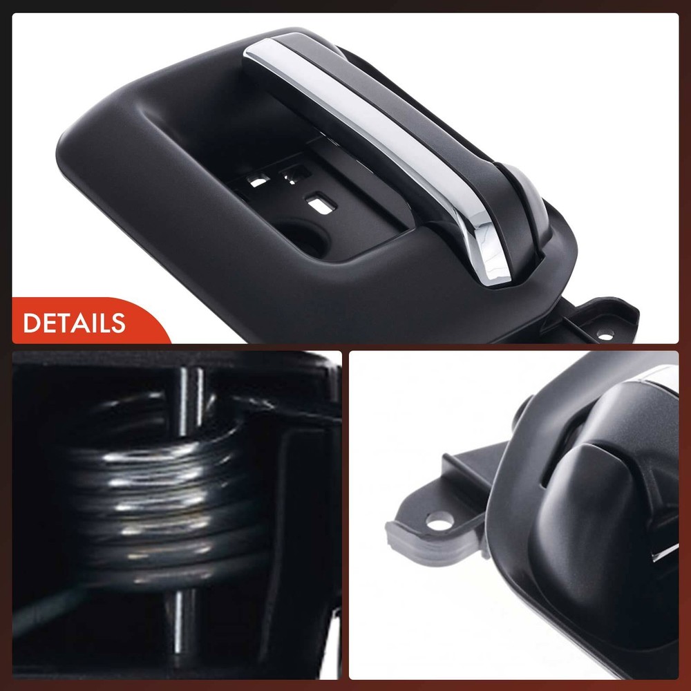 Front Driver Black & Chrome Interior Door Handle for Chevy Silverado 1500 GMC