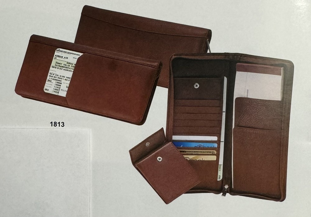 Quality full grain leather Document Holder, Great For Glove Compartment