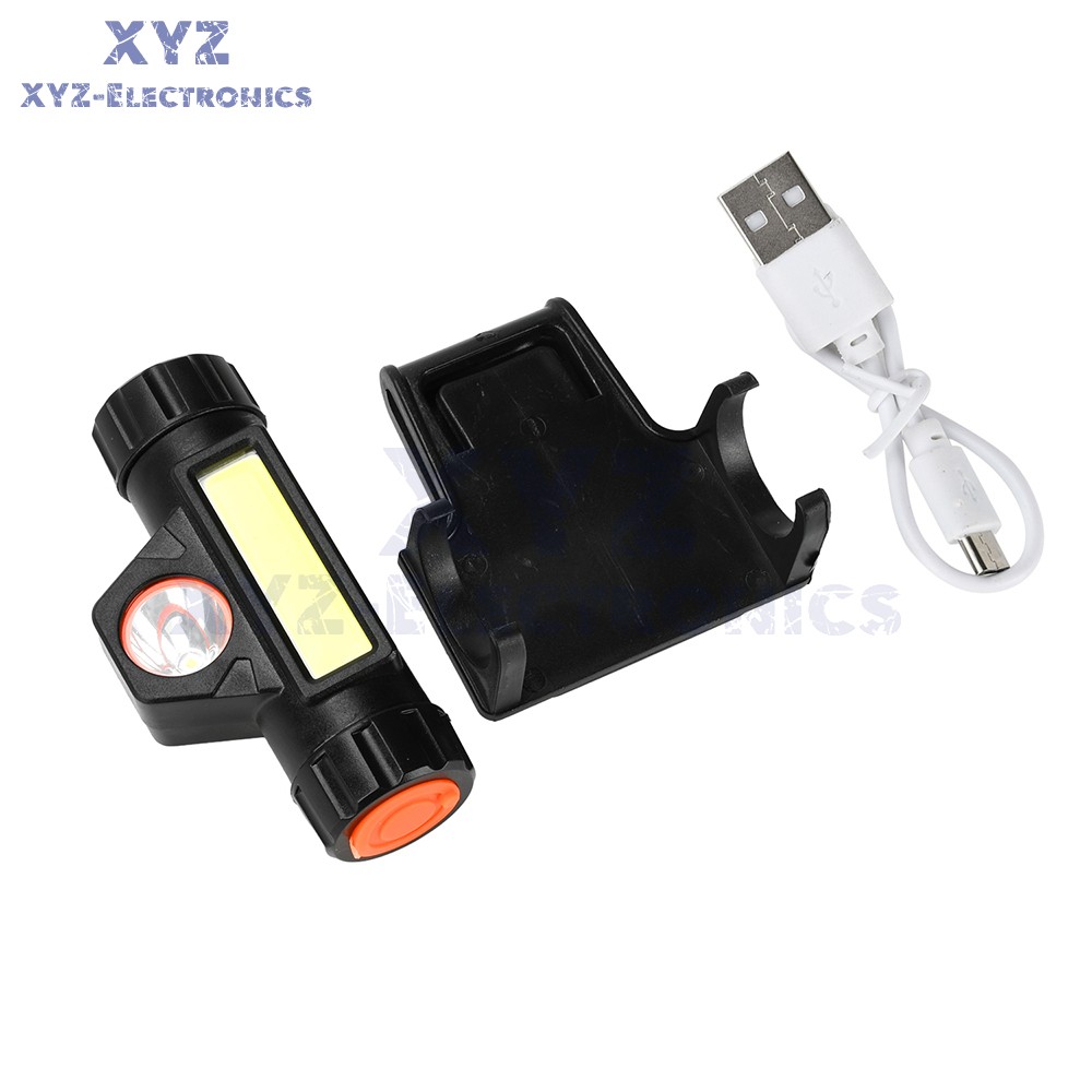 USB Rechargeable LED Headlamp Headlight Head Light Flashlight w/Mounting Bracket