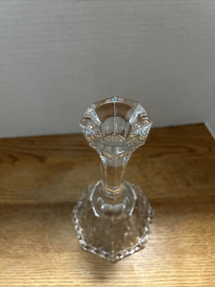 Pair Vintage Crystal Candle Stick Holders Art