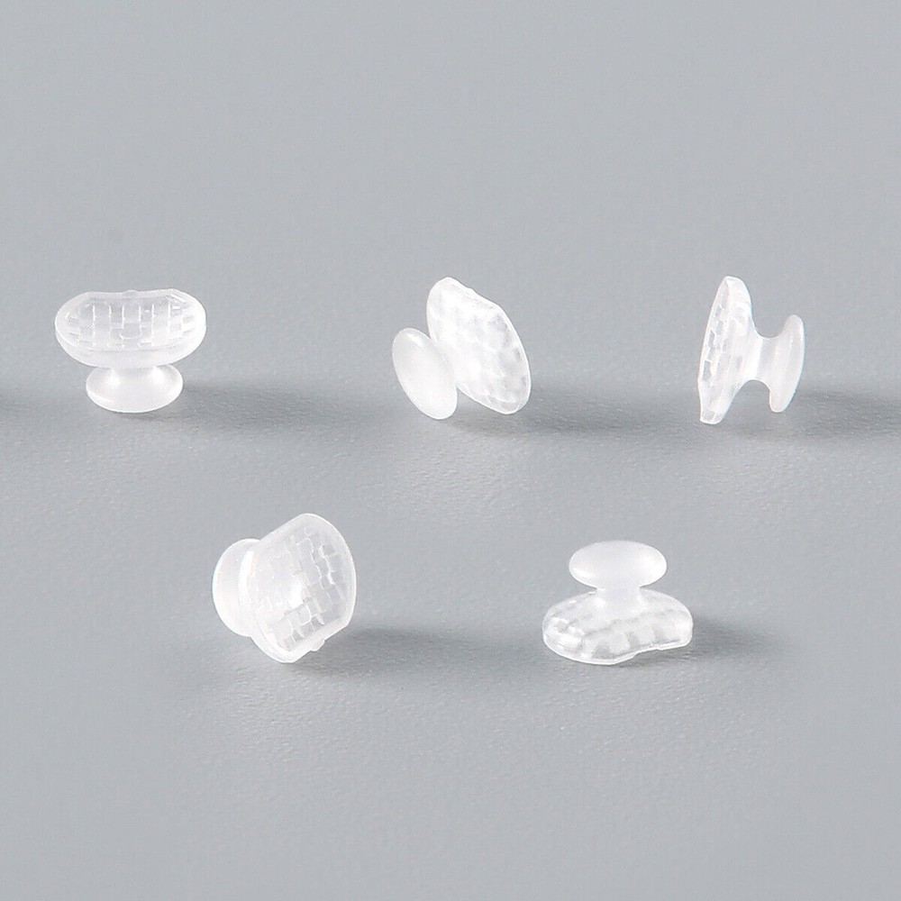Dental Orthodontic Ceramic Transparent Lingual Button Rectangular Mesh Base