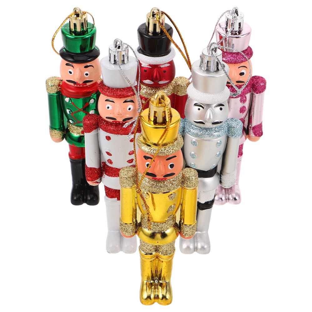 6 Pcs Nutcracker Hanging Holiday Decorations Miniature Figurines